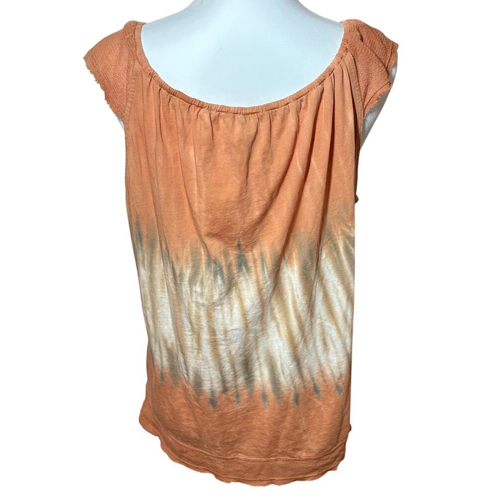 XCVI Womens Medium Orange Dip Dye Cotton Sleeveless Boho Tank Top Lagenlook​ - Picture 3 of 6